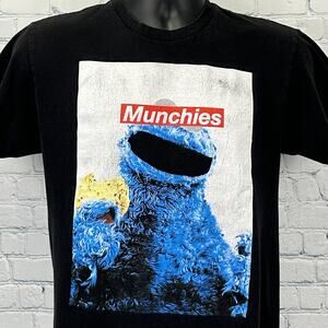 Cookie Monster Munchies T Shirt Sesame Street Official 420 Black Mens S Small